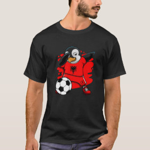 Dabbing Penguin Albanien Fußball Fans Jersey Footb T-Shirt