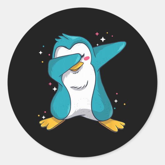 Dabbing Penguin Christmas Dabs Fun Dab Wintermeme Runder Aufkleber (Vorderseite)