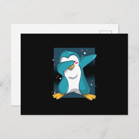 Dabbing Penguin Dab Penguin Postkarte (Vorne/Hinten)