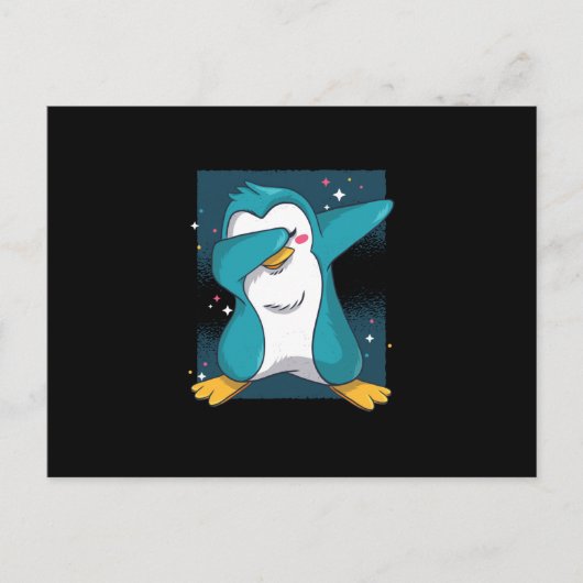 Dabbing Penguin Dab Penguin Postkarte (Vorderseite)