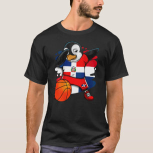 Dabbing Penguin Dominikanische Republik Basketball T-Shirt