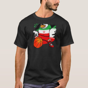Dabbing Penguin Iran Basketball Fans Jersey Bball T-Shirt