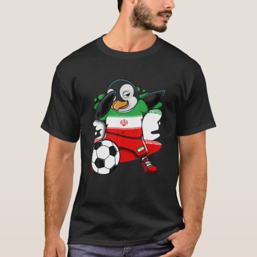 Dabbing Penguin Iran Soccer Fans Jersey Football L T-Shirt (Vorderseite)