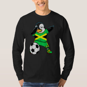 Dabbing Penguin Jamaica Soccer Fans Jersey Footbal T-Shirt