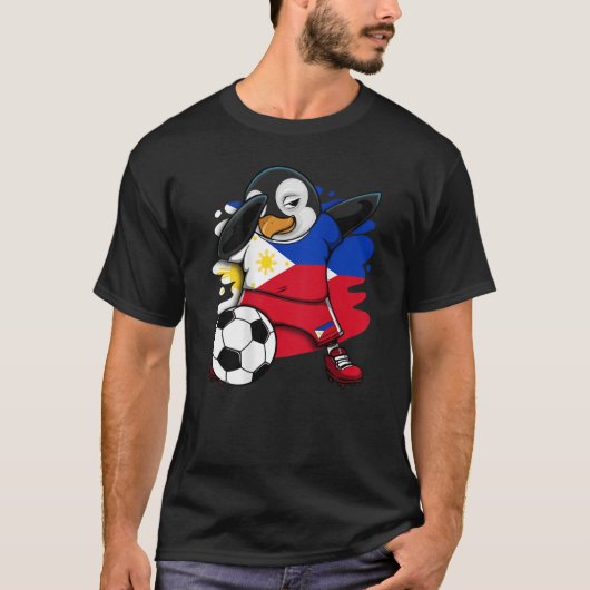 Dabbing Penguin Philippines Soccer Fans Jersey Fla T-Shirt (Vorderseite)