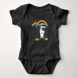 Dabbing Penguin Rainbow LGBT Baby Strampler