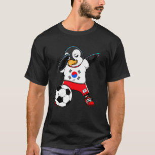 Dabbing Penguin Südkorea Fußball Fan Jersey Foot T-Shirt