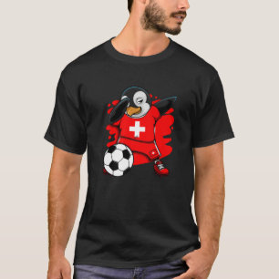 Dabbing Penguin Switzerland Fußball Fan Jersey Foo T-Shirt