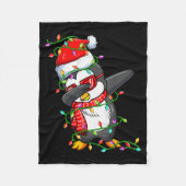 Dabbing Penguin Wearing Santa Hat - Penguin Lover Fleecedecke (Vorderseite)