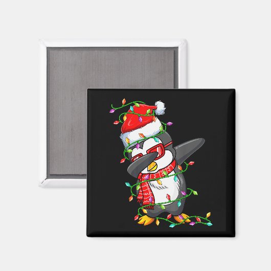 Dabbing Penguin Wearing Santa Hat - Penguin Lover  Magnet (Vorderseite/Rückseite)