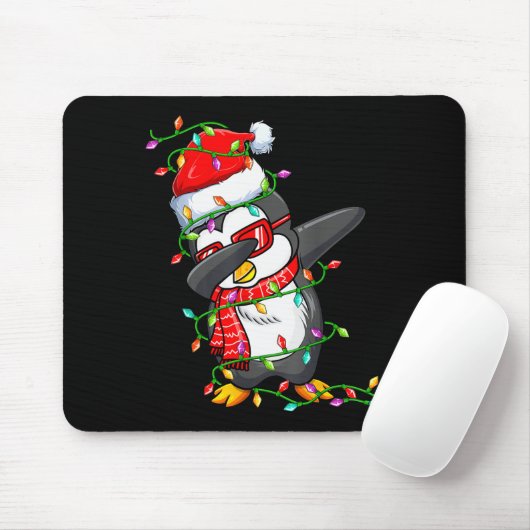Dabbing Penguin Wearing Santa Hat - Penguin Lover Mousepad (Mit Mouse)