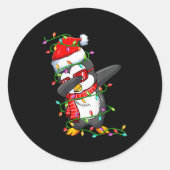 Dabbing Penguin Wearing Santa Hat - Penguin Lover Runder Aufkleber (Vorderseite)