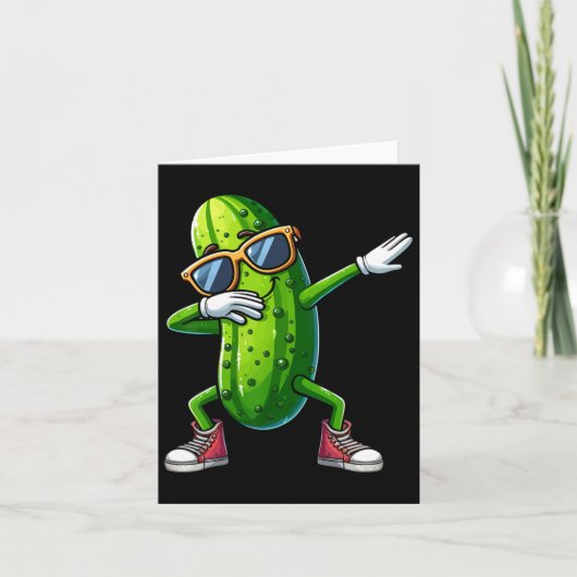 Dabbing Pickle Dancing Cucumber Lover Funny Pickle Karte (Vorderseite)