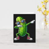 Dabbing Pickle Dancing Cucumber Lover Funny Pickle Karte (Gelbe Blume)