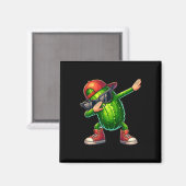 Dabbing Pickle Dancing Cucumber Lover Funny Pickle Magnet (Vorderseite/Rückseite)