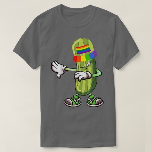 Dabbing Pickles Cucumber Funny Cucumber Rainbow Pr T-Shirt (Design vorne)