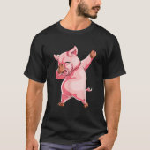 Dabbing Pig T Shirt Dab Gift Funny Dance Piggy (Vorderseite)