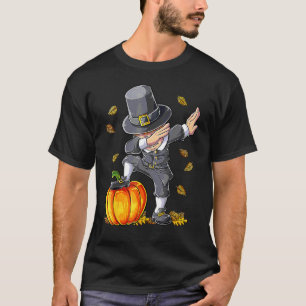 Dabbing-Pilger-Junge-Kürbis-Erntemonats-Tag-Männer T-Shirt