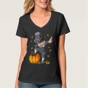 Dabbing-Pilger-Jungen-Kürbis-Thanksgiving-Tag-Männ T-Shirt