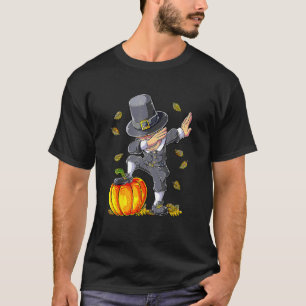 Dabbing Pilgerjunge Kürbis Thanksgiving Day Männer T-Shirt