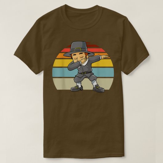 Dabbing Pilgrim Erntedank Retro Boys Kids Toddl T-Shirt (Design vorne)