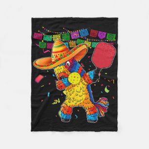 Dabbing Pinata Sombrero Pickleball Spieler Fan Cin Fleecedecke