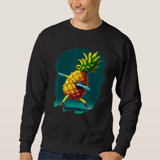 Dabbing Pineapple Aloha Sunglasses Beach Dance Haw Sweatshirt (Vorderseite)