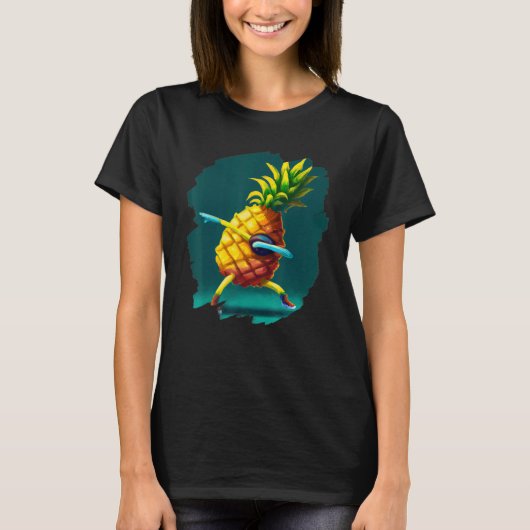 Dabbing Pineapple Aloha Sunglasses Beach Dance Haw T-Shirt (Vorderseite)