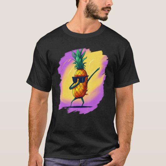 Dabbing Pineapple Aloha Sunglasses Beach Dance Haw T-Shirt (Vorderseite)