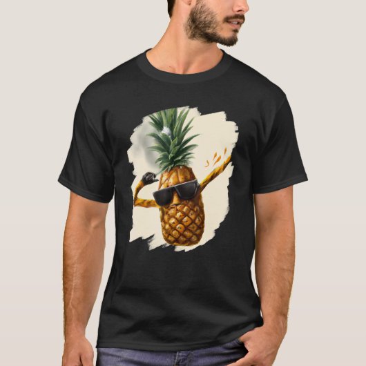 Dabbing Pineapple Aloha Sunglasses Beach Dance Haw T-Shirt (Vorderseite)