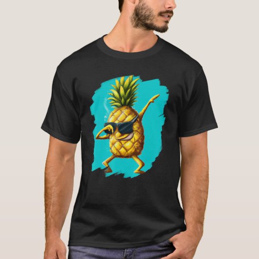 Dabbing Pineapple Aloha Sunglasses Beach Dance Haw T-Shirt (Vorderseite)