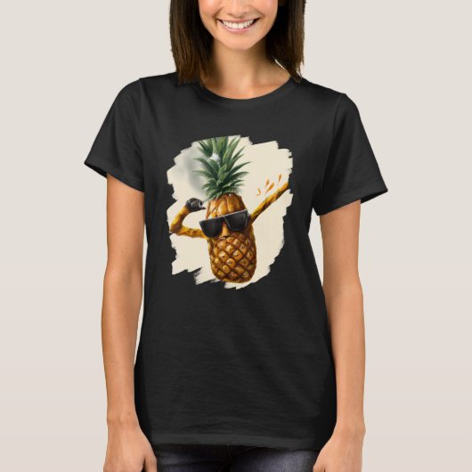 Dabbing Pineapple Aloha Sunglasses Beach Dance Haw T-Shirt (Vorderseite)