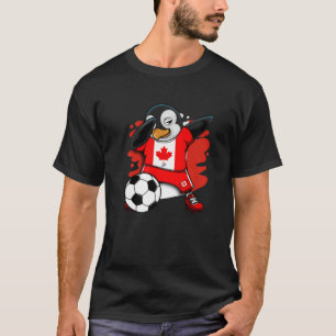 Dabbing Pinguin Canada Soccer Fans Jersey Football T-Shirt