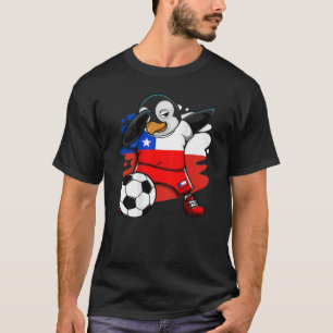 Dabbing Pinguin Chile Soccer Fans Jersey Flag Foot T-Shirt