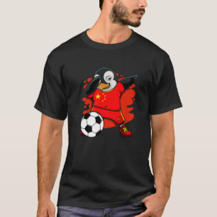 Dabbing Pinguin China Soccer Fan Jersey Football L T-Shirt
