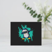 Dabbing Pinguin Dab Cold Ice Witziges Geschenk Ide Postkarte (Stehend Vorderseite)