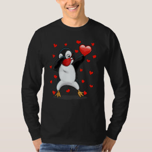 Dabbing Pinguin Face Mask Dab Dance Funny Valentin T-Shirt