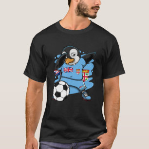 Dabbing Pinguin Fiji Soccer Fans Jersey Flag Foota T-Shirt