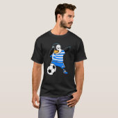 Dabbing Pinguin Greece Soccer Fans Jersey Football T-Shirt (Vorne ganz)