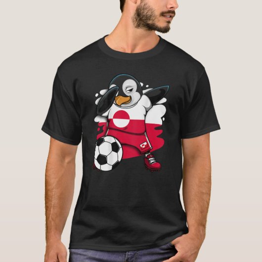 Dabbing Pinguin Greenland Soccer Fans Jersey Footb T-Shirt (Vorderseite)