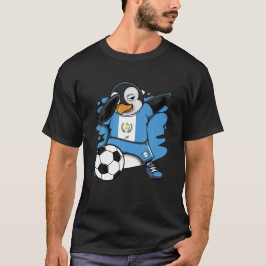Dabbing Pinguin Guatemala Fußball Fans Jersey Foot T-Shirt (Vorderseite)