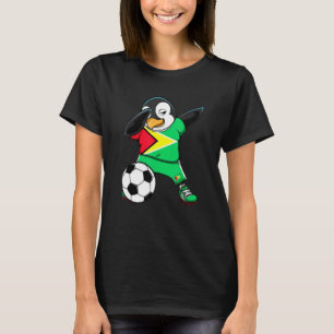 Dabbing Pinguin Guyana Fußballfans Jersey Flag Foo T-Shirt