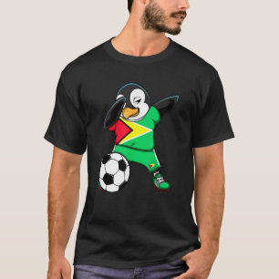Dabbing Pinguin Guyana Fußballfans Jersey Flag Foo T-Shirt