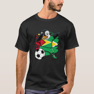 Dabbing Pinguin Guyana Fußballfans Jersey Flag Foo T-Shirt