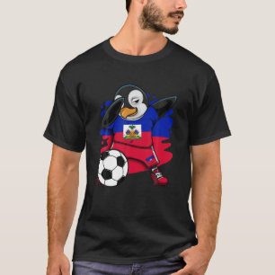 Dabbing Pinguin Haiti Fußball Fans Jersey Flag Foo T-Shirt