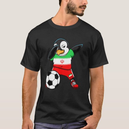 Dabbing Pinguin Iran Soccer Fans Jersey Football S T-Shirt (Vorderseite)