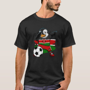 Dabbing Pinguin Kenya Soccer Fans Jersey Flag Foot T-Shirt