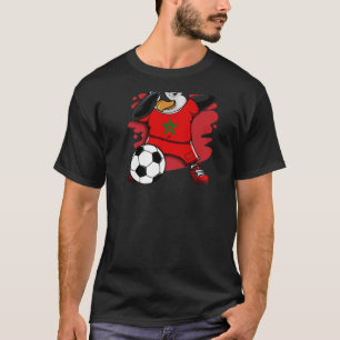 Dabbing Pinguin Marokko Fußball Fans Jersey Footba T-Shirt
