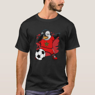 Dabbing Pinguin Marokko Fußball Fans Jersey Footba T-Shirt