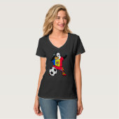 Dabbing Pinguin Moldau Fußball Fans Jersey Footbal T-Shirt (Vorderseite Vollansicht)